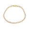 Brass Pave Clear Cubic Zirconia Horse Eye Link Bracelets, Nickle Free, Long-Lasting Plated, Golden, 7-3/8 inch(18.6cm)