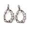 Brass Micro Pave Cubic Zirconia Pendants, Oval Charms, Long-Lasting Plated, Cadmium Free & Lead Free, Rack Plating, Platinum, 10x5.5x2mm, Hole: 1.2mm