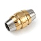 304 Stainless Steel Magnetic Clasps, Oval, Golden & Stainless Steel Color, 18.5x10.5mm, Hole: 5mm
