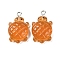 Gradient Color & Luminous Opaque Resin Pendants, Glow in the Dark, Turtle, Peru, 26x16x7mm, Hole: 2mm