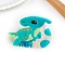 Acrylic Claw Hair Clips, Turquoise, Dragon, 83x51mm