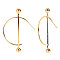 Alloy Stud Earrings, Golden, Stick, 55x40mm