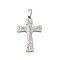 304 Stainless Steel Pendants, Cross with Jesus, Stainless Steel Color, 35x23x2mm, Hole: 6x3.5mm