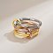 Brass Finger Rings, Multi-color, US Size 6(16.5mm)