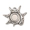 304 Stainless Steel Pendant Cabochon Settings, Shell Shape, Stainless Steel Color, Tray: 8.5mm, 25.5x30.5x2.5mm, Hole: 2.5mm