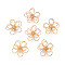 Iron Wire Beads, Flower, Real 18K Gold Plated, 14.5x15.5x5~7mm