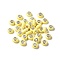 Opaque Resin European Beads, Large Hole Beads, Rondelle with Silver Color Plated Brass Cores, Yellow, 14x7.5mm, Hole: 5mm