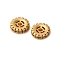 Brass Micro Pave Cubic Zirconia Spacer Beads, Flat Round, Nickel Free, Rack Plating, Real 18K Gold Plated, 8x2mm, Hole: 1.5mm