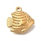 Ion Plating(IP) 304 Stainless Steel Pendants, Fish Charm, Golden, 17x17.5x6mm, Hole: 1.8mm