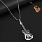 Alloy Pendant 316 Surgical Stainless Steel Chain Necklaces for Men, Stainless Steel Color, Guitar, 23.62 inch(60cm)