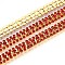 Iron Rhinestone Cup Chains, with Spool, Golden, FireBrick, 8.5x3mm, about 14.99 Feet(4.57m)/Roll