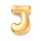 304 Stainless Steel Pendants, Letter Charm, Ion Plating(IP), Real 18K Gold Plated, Letter J, 22x14x6mm, Hole: 3.5x2.2mm