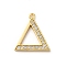 Rack Plating Brass Micro Pave Cubic Zirconia Pendant, Greek Alphabet, Real 18K Gold Plated, Letter D, 14x16x1.5~1.6mm, Hole: 1.1mm