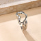 304 Stainless Steel Cuff Rings, Stainless Steel Color, Heart, Inner Diameter: Adjustable