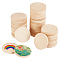 Flat Round Wooden Cabochons, Undyed, BurlyWood, 34.5x4.5mm