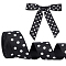 16.6 Yards Polyester Ribbons, Polka Dot Pattern, Black, 1-5/8 inch(40mm)