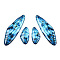 Transparent Resin Wing Earrings Pendants, Wings Charms, Marine Blue, 49x16x3mm, Hole: 1.2mm, Small wings: 12x24.5x3mm