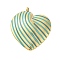 304 Stainless Steel Pendants, with Enamel, Stripe Heart Charm, Golden, Steel Blue, 28x24x4.5mm, Hole: 2mm