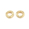 Brass European Beads, Hammered Ring, Large Hole Beads, Rack Plating, Long-Lasting Plated, Lead Free & Cadmium Free, Real 18K Gold Plated, 8x2mm, Hole: 4.5mm