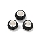 Alloy Rhinestone Clay Pave Beads, Rondelle, Black, 11.5x7.5mm, Hole: 5mm