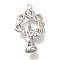 Brass Fold Over Clasps, Oval, Platinum, 24mm