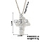 Brass Pave Cubic Zirconia Cross Pendant Necklaces, Western Style Jewelry for Women Men, Platinum, Clear, 15.75 inch(40cm)