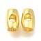 Brass Beads, Rice 3 Holes T-drilled Guru Beads, Real 18K Gold Plated, 6x4mm, Hole: 1.8mm and 2mm