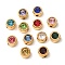 304 Stainless Steel Rhinestone Beads, Flat Round, Golden, 6x4mm, Hole: 2mm, about 12pcs/set