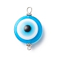 Transparent Evil Eye Resin Connector Charms PALLOY-JF01848-02-2