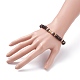 Natural Fossil & Wood Beaded Stretch Bracelet for Women BJEW-JB07541-3