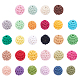 CHGCRAFT 56Pcs 28Colors Mini Crochet Bead Round Wool Crochet Beads for Earring Necklace Bracelet Key Chain Making Crochet Craft Clothing Decoration Diameter 15mm FIND-CA0003-74-1