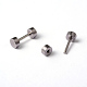 Boucles d'oreilles cartilage barbell plat rond 304 acier inoxydable EJEW-L164-01-2