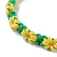 Bracelet tressé motif fleur de pêcher BJEW-JB07375-4