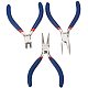 PandaHall Elite Set of 3 Jewellery Making Craft DIY Plier Tool Set- Flat Nosed Round Nosed Wire Cutter Pliers Blue TOOL-PH0001-05-1