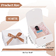 正方形の厚紙紙のジュエリーギフトボックス  リボン付き  記念日のために  結婚式  誕生日  ホワイト  完成品：11.5x11.5x5cm CBOX-WH0003-35A-2