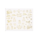 ネイルステッカー  水転写  ネイルチップの装飾用  クリスマステーマ  ゴールド  6.3x5.2cm MRMJ-Q042-Y18-01-1