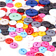 Juegos de botones de coser de resina redondos planos de 2 orificio BUTT-PH0002-02-4