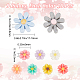 Gorgecraft 90Pcs 9 Colors Flatback Opaque Resin Flower Daisy Cabochons CRES-GF0001-03-2