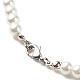 Collar de cuentas redondas de perlas de vidrio para mujer NJEW-JN03903-5