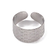 304 anello per polsino aperto testurizzato in acciaio inossidabile da donna RJEW-G285-14P-2