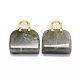 Natural Labradorite Brass Pendants KK-E274-01G-04-2