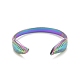 Ионное покрытие (ip) цвет радуги 304 лист из нержавеющей стали открытое манжетное кольцо для женщин RJEW-C025-25M-2