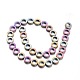 Frosted Electroplated Non-magnetic Synthetic Hematite Bead Strands G-E304-01E-2