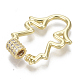 Brass Micro Pave Clear Cubic Zirconia Screw Carabiner Lock Charms ZIRC-T013-07G-NF-3
