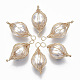Colgantes envueltos en alambre de perlas de imitación de plástico abs KK-N235-002-2