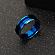201 Stainless Steel Grooved Finger Ring Settings MAK-WH0007-16L-B-4