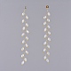 Perles de verre galvanisées boucles d'oreilles pendantes EJEW-JE03820-4