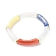 Bracelet extensible perlé tube incurvé acrylique pour femme BJEW-JB08374-4