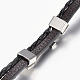 Leather Braided Cord Bracelets X-BJEW-E324-A05-3
