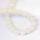 Jade blanco natural de hebras de perlas reronda X-G-E334-4mm-13-3